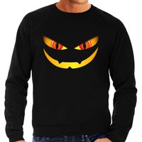 Monster gezicht halloween verkleed sweater zwart voor heren - thumbnail
