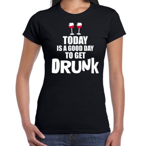 Zwart fun t-shirt good day to get drunk voor dames