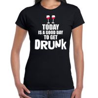 Zwart fun t-shirt good day to get drunk voor dames - thumbnail