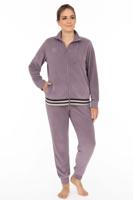 Irresistible dames huispak velours- Lila stripe - Warm 2-delig huispak - Copy