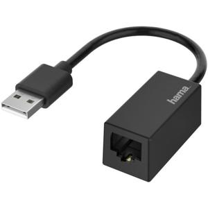 Hama Netwerk-adapter, USB-stekker - LAN/Ethernet-aansluiting, Fast-ethernet UTP kabel Zwart