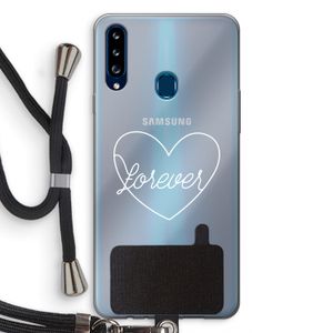 Forever heart pastel: Samsung Galaxy A20s Transparant Hoesje met koord
