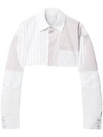 Off-White chemise crop à rayures - Blanc - thumbnail