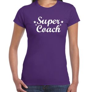 Super coach cadeau t-shirt paars voor dames