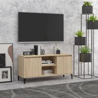 Tv-meubel met metalen poten 103,5x35x50 cm sonoma eikenkleurig