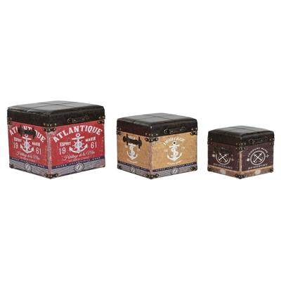 Set decoratieve dozen Home ESPRIT Bruin Multicolour Polyurethaan Hout Vintage