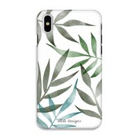 Tropical watercolor leaves: iPhone X Tough Case