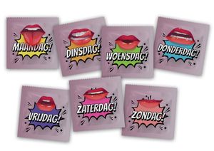 Condoom Anoniem Grappige Condooms Met De 7 Dagen Van De Week Weekdagen (NL)