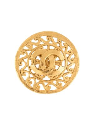 CHANEL Pre-Owned broche CC à design médaillon - Or