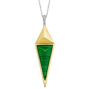 TI SENTO-Milano 6818MA Ketting Malachiet zilver goud-en zilverkleurig-groen