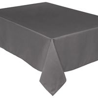 Tafelkleed rechthoekig 240 x 140 cm grijs polyester   - - thumbnail