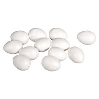 12x stuks witte kunststof eieren 4,5 cm   -