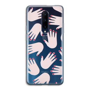 Hands pink: OnePlus 7 Pro Transparant Hoesje