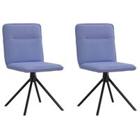 Eetkamerstoelen 2 st stof jeansblauw