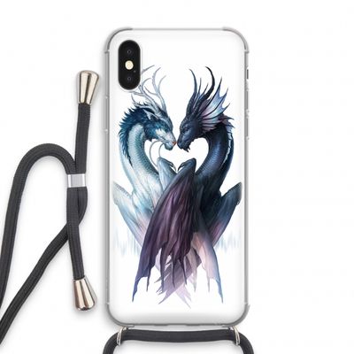 Yin Yang Dragons: iPhone XS Transparant Hoesje met koord