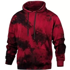 Voor heren Trui met capuchon Zwart Geel Rood blauw Paars Capuchon Tie Dye Grafische prints Afdrukken Dagelijks Sport 3D-afdrukken Streetwear Ontwerper Basic Lente Herfst Kleding Hoodies Sweatshirts Lightinthebox