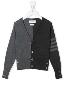 Thom Browne Kids cardigan bicolore à col v - Gris