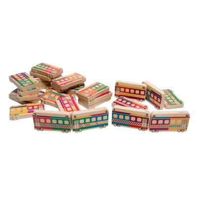 BS Toys houten dominotrein, 14dlg.