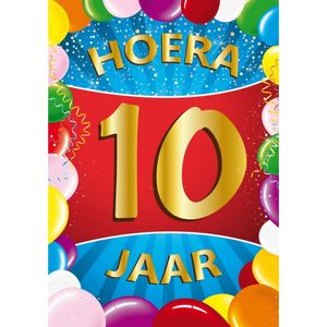 10 jaar mega deurposter 59 x 84 cm leeftijd verjaardag feestartikelen