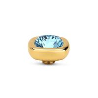 Melano Vivid Quadrate Steentje Aquamarine Goud