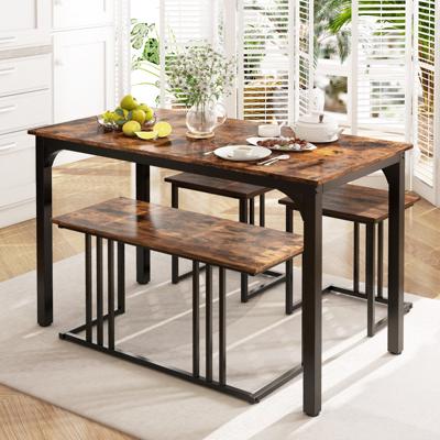 Eettafel met Bank en 2 Krukken Set van 4 Keukentafel Industriële Eetgroep voor Keuken Bartafel met Stoelen Vintage Zitgroep