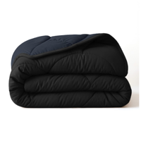 Sale: -50% | Wasbaar Dekbed Zonder Overtrek - Lazy Zonder Overtrek Double Face Zwart Antraciet - Exclusief Kussensloop - 240x200 Cm (Lits-Jumeaux) - Sleeptime - Dekbed-Discounter.nl