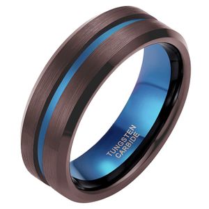 Heren ring Wolfraam Bruin Blauw 8mm-20mm