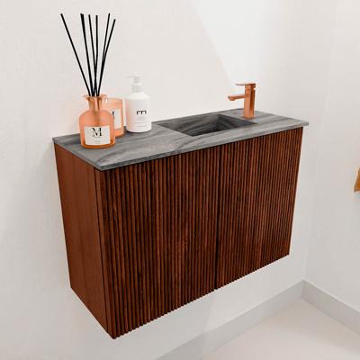 Toiletmeubel Mondiaz Joya Dlux | 60 cm | Meubelkleur Ruby | Faye wastafel Sombra Wasbak Rechts | 1 kraangat