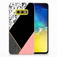 Samsung Galaxy S10e | TPU Hoesje | Zwart Roze Vormen