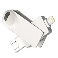 S29 3 in 1 8GB Mirco USB 3.0 + USB-C / Type-C + 8 Pin Interface metalen Twister Flash Disk(Silver)