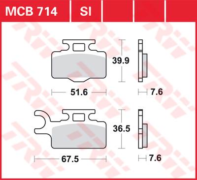 TRW Remblokken, en remschoenen voor de moto, MCB714SI Sinter offroad