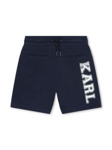 Karl Lagerfeld Kids short de sport à logo imprimé - Bleu