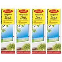 Aeroxon raam plakstrips - 16x - 21 cm - vliegenvanger - vliegenstrips - milieuvriendelijk
