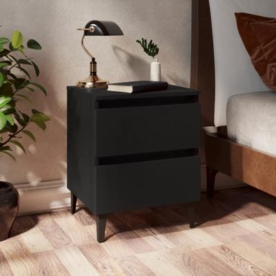 Nachtkastjes 2 st 40x35x50 cm bewerkt hout zwart