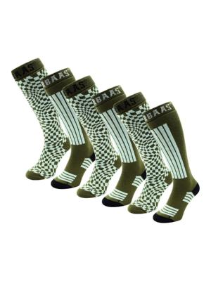 Poederbaas Skisokken 6-pack Olive Green-39/42