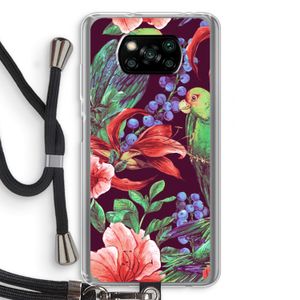 Papegaaien: Xiaomi Poco X3 NFC Transparant Hoesje met koord