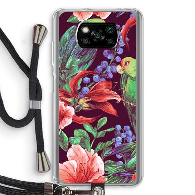 Papegaaien: Xiaomi Poco X3 NFC Transparant Hoesje met koord