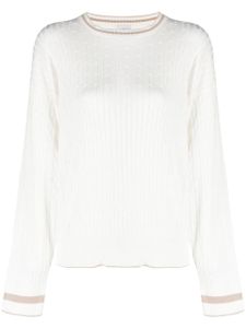 Eleventy pull en maille torsadée - Blanc