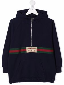 Gucci Kids hoodie House Web à col zippé - Bleu