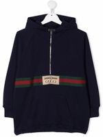 Gucci Kids hoodie House Web à col zippé - Bleu - thumbnail