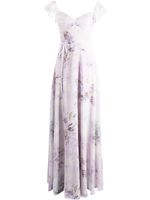 Marchesa Notte Bridesmaids robe longue à fleurs - Blanc