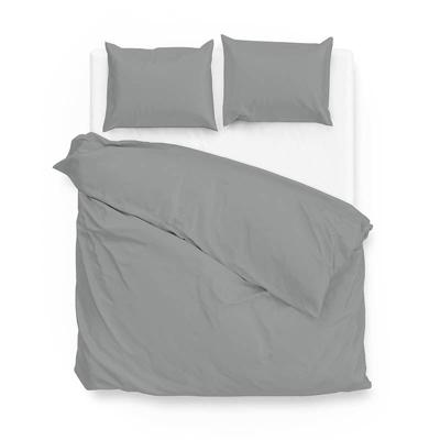 Dekbedovertrek Katoen Satijn Satinado Iron Grey Effen 140x200 Cm Zo!Home - Dekbed-Discounter.nl