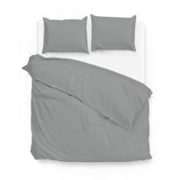Dekbedovertrek Katoen Satijn Satinado Iron Grey Effen 200x200 Cm Zo!Home - Dekbed-Discounter.nl