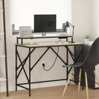 Bureau met plank Sonoma eiken 100 x 50 x 86.5 cm Bewerkt hout