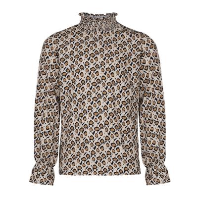 KIEstone winter blouse meisjes - bruin panter - Fieke
