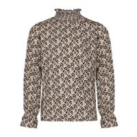 KIEstone winter blouse meisjes - bruin panter - Fieke KIEstone winter blouse meisjes - bruin panter - Fieke