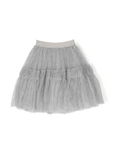 Monnalisa jupe en tulle à volants superposés - Gris