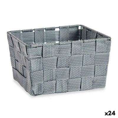 Veelzijdige mand Kipit A3-6878 A3-6878 Grijs Polyester Stof Vlechten (24 Stuks)