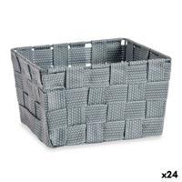 Veelzijdige mand Kipit A3-6878 A3-6878 Grijs Polyester Stof Vlechten (24 Stuks)
