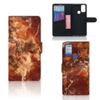 Alcatel 1S (2021) | Bookcase | Marmer Bruin | Portemonnee hoesje